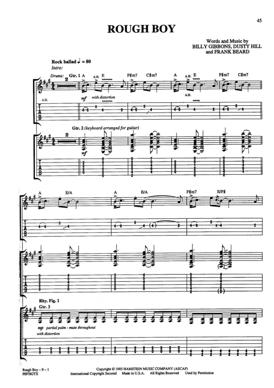 Partitura da música Rough Boy