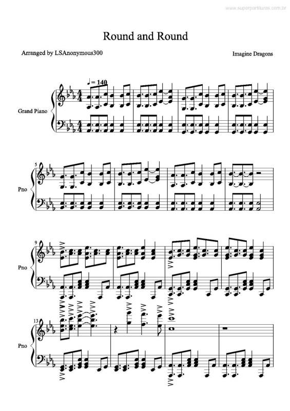 Partitura da música Round and Round