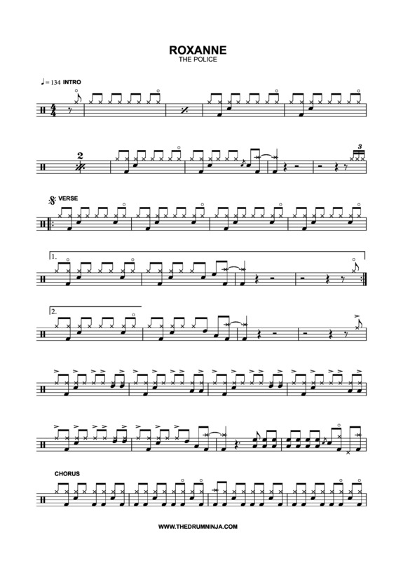 Partitura da música Roxanne v.2