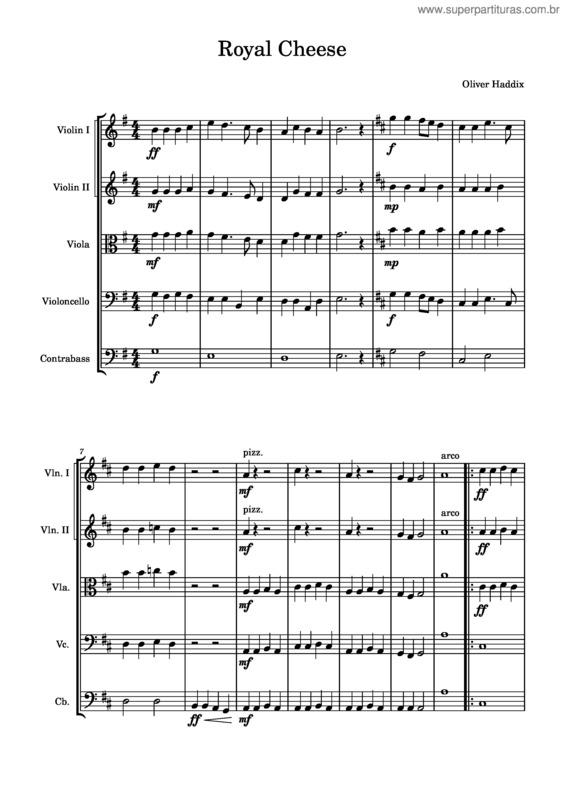 Partitura da música Royal Cheese