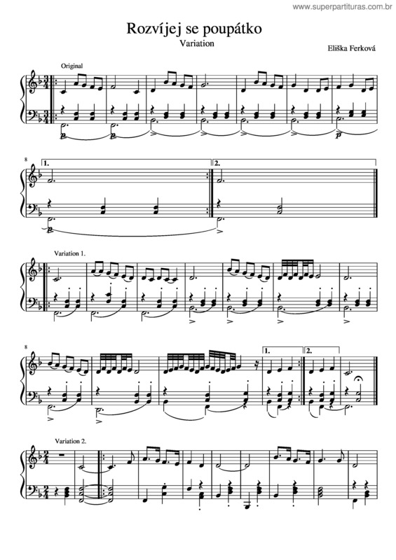Partitura da música Rozv Jej Se Poup Tko