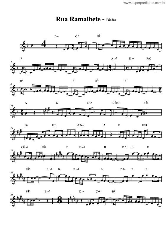 Partitura da música Rua Ramalhete v.3