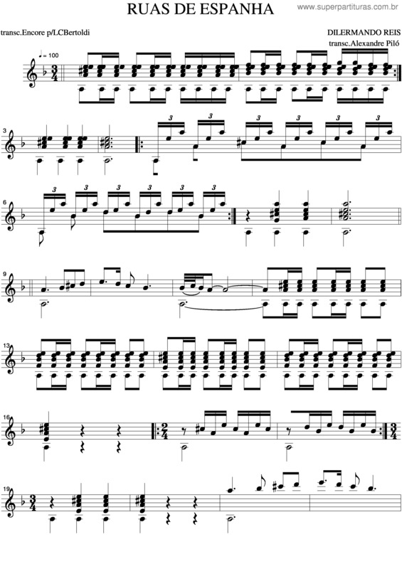 Partitura da música Ruas De Espanha