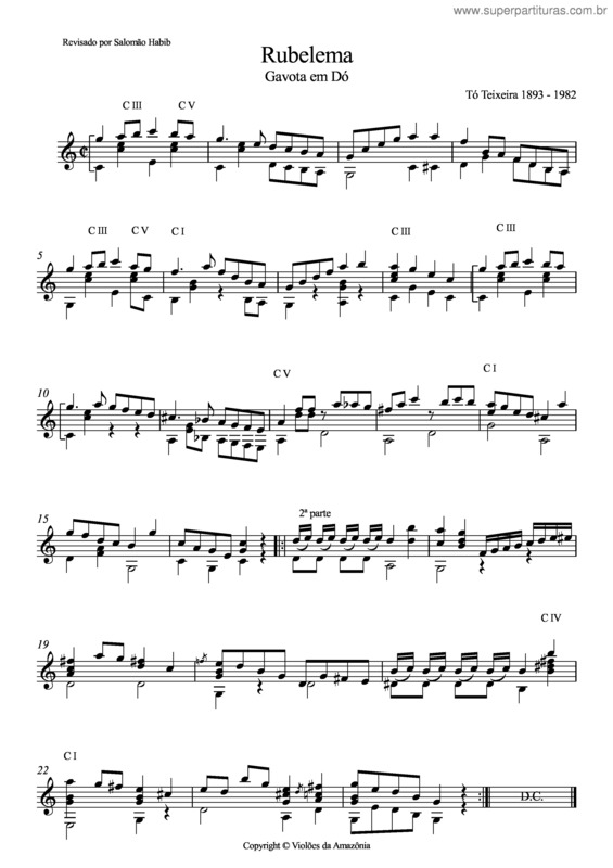 Partitura da música Rubelema