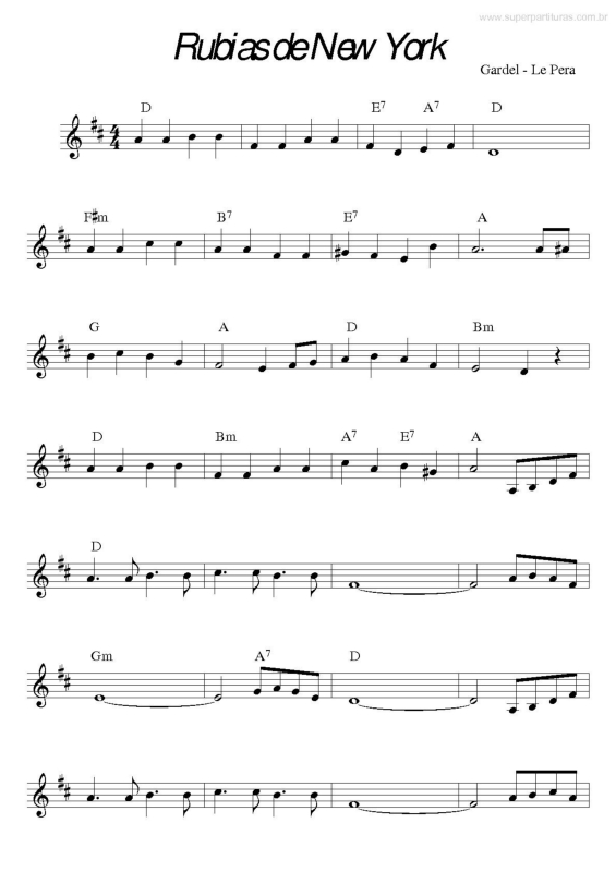 Partitura da música Rubias de New York