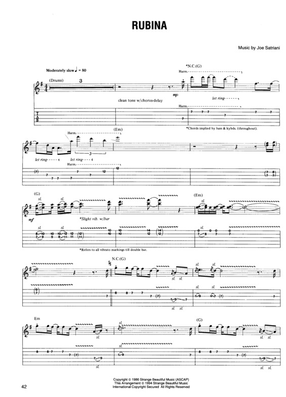 Partitura da música Rubina