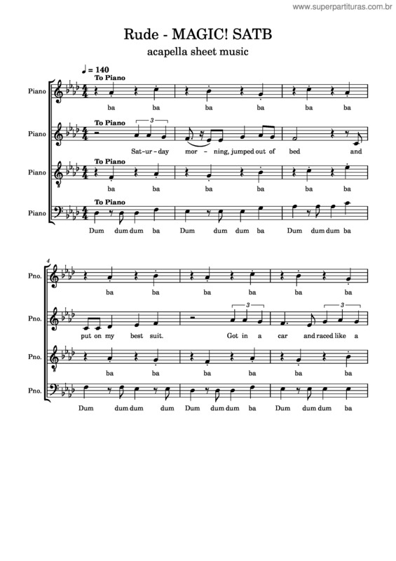 Partitura da música Rude – Magic! Satb