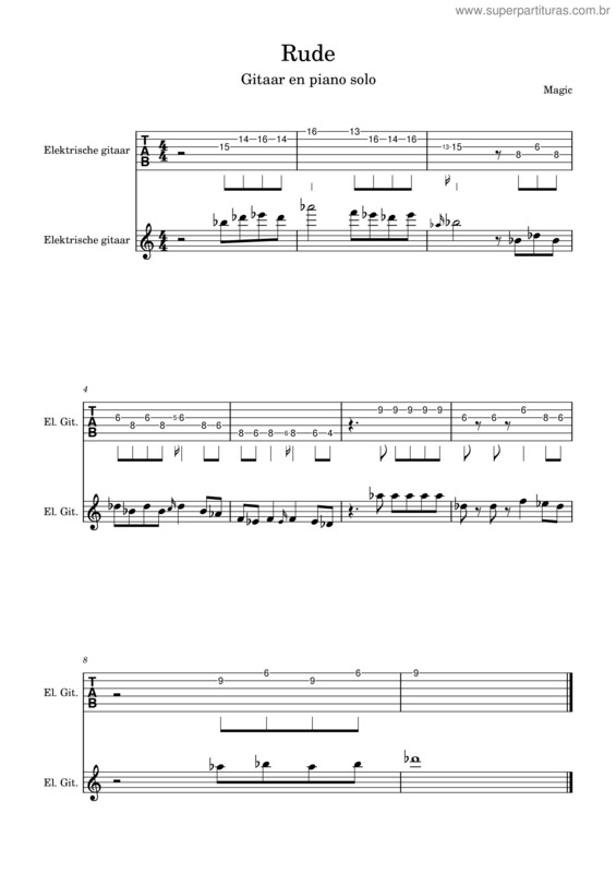 Partitura da música Rude – Magic! v.2