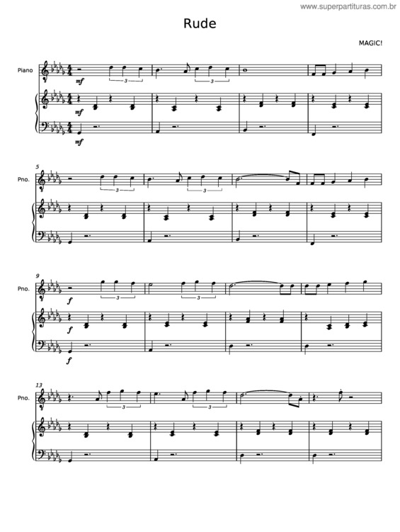 Partitura da música Rude – Magic! v.4