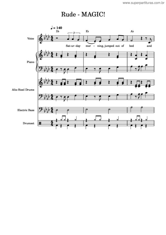Partitura da música Rude – Magic!