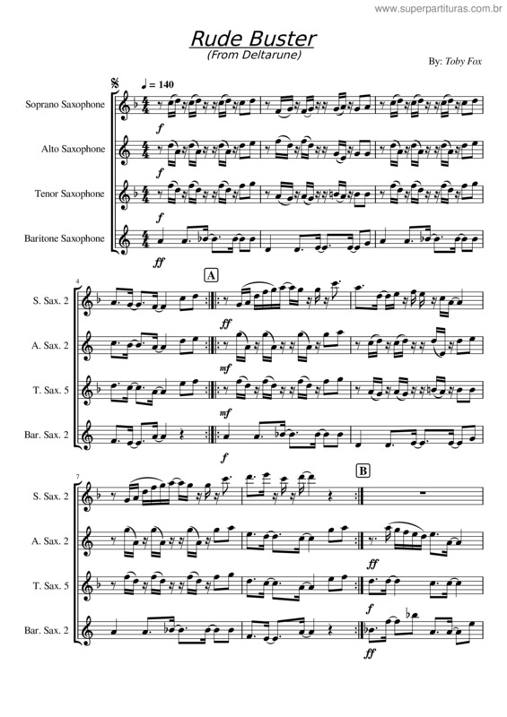 Partitura da música Rude Buster – Toby Fox v.2
