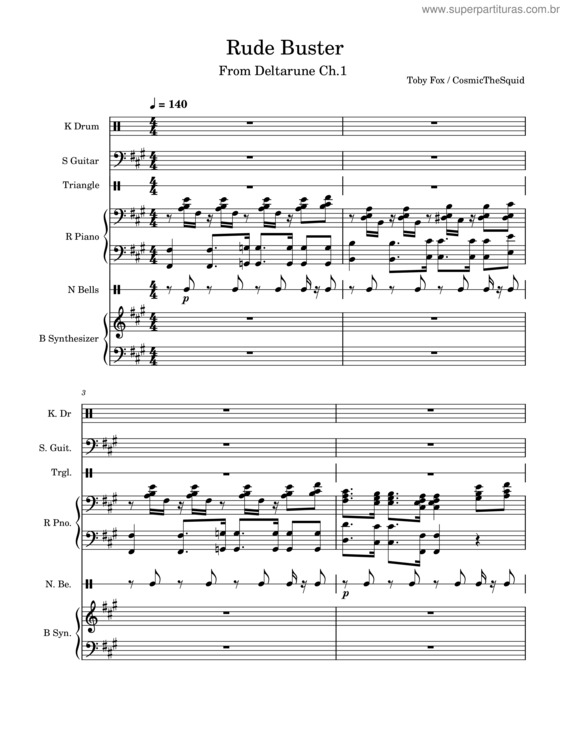 Partitura da música Rude Buster – Toby Fox v.4