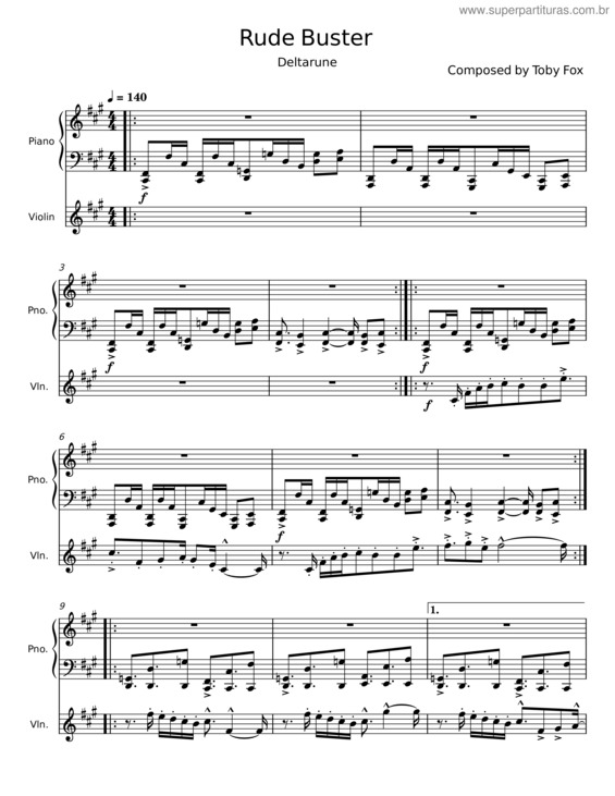 Partitura da música Rude Buster – Toby Fox v.5