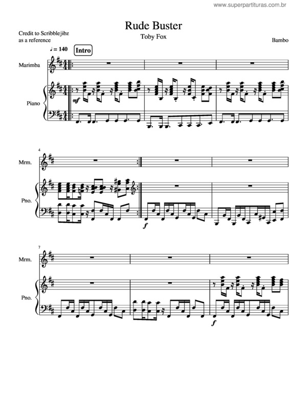 Partitura da música Rude Buster Final