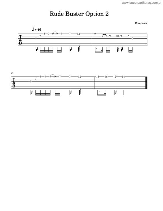 Partitura da música Rude Buster v.2