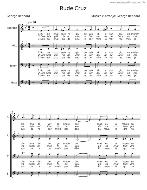 Partitura da música Rude Cruz – George Bennard v.2