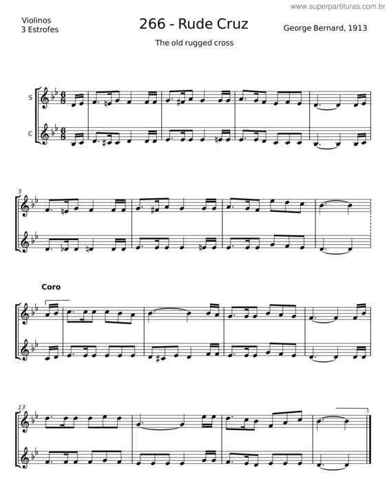 Partitura da música Rude Cruz – George Bennard v.3