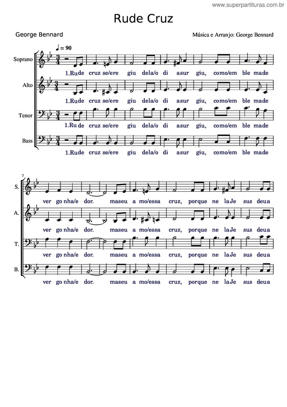 Partitura da música Rude Cruz – George Bennard
