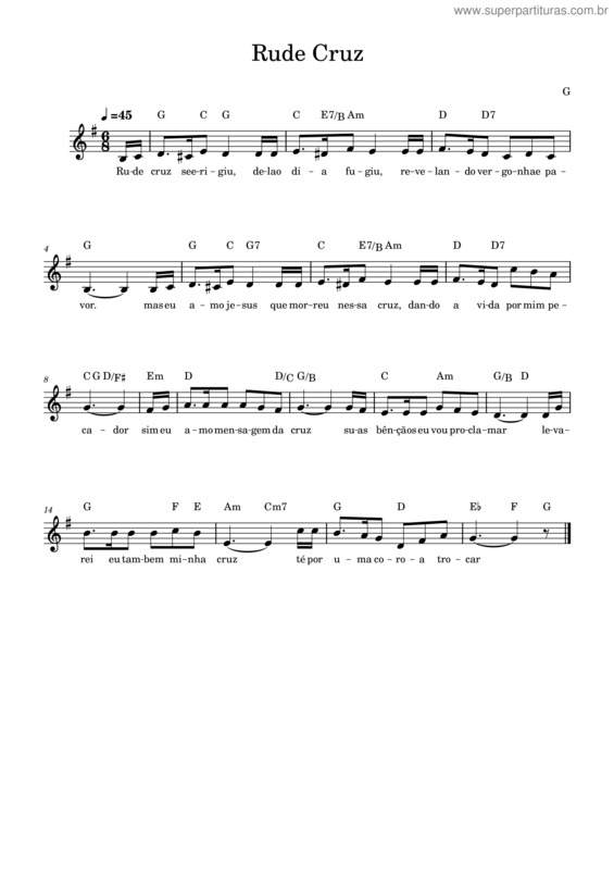 Partitura da música Rude Cruz v.11