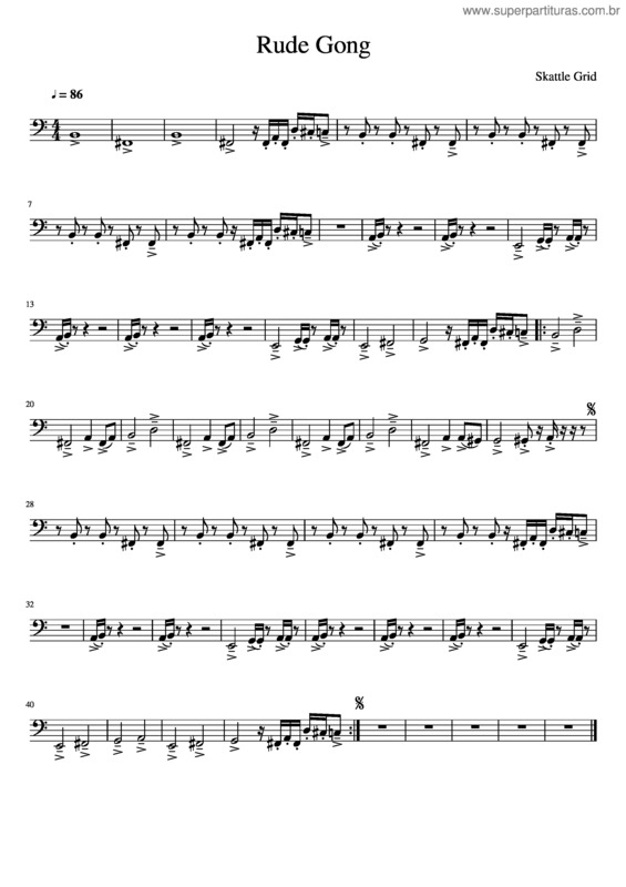 Partitura da música Rude Gong Posaune