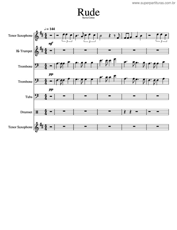 Partitura da música Rude Kevin Cortes 2.0