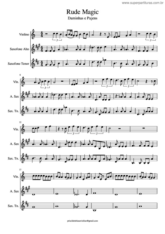 Partitura da música Rude Magic