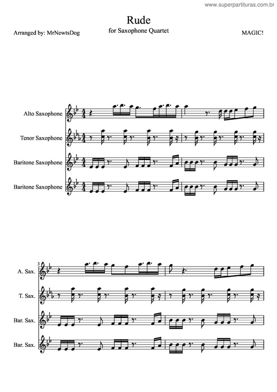 Partitura da música Rude v.2