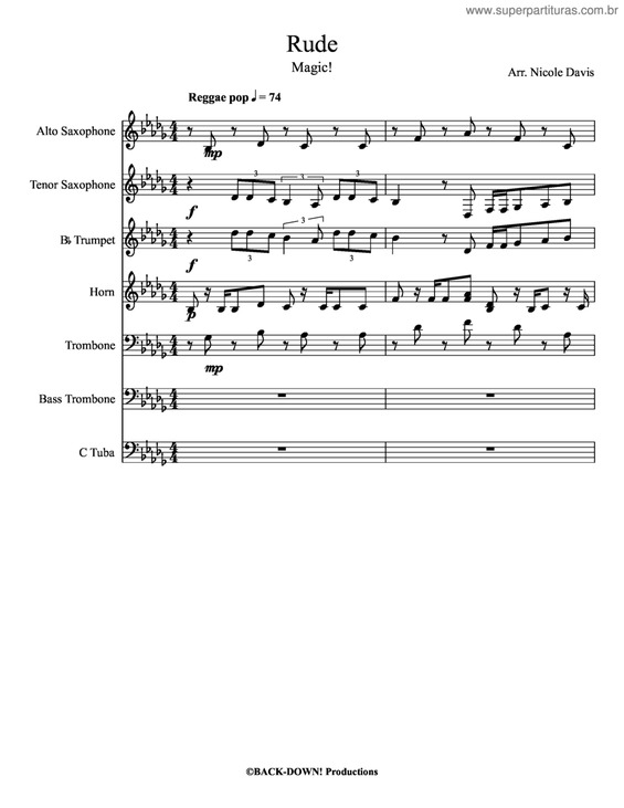 Partitura da música Rude v.3