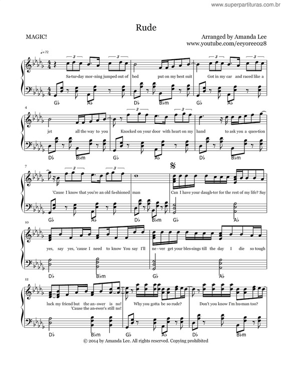 Partitura da música Rude v.4