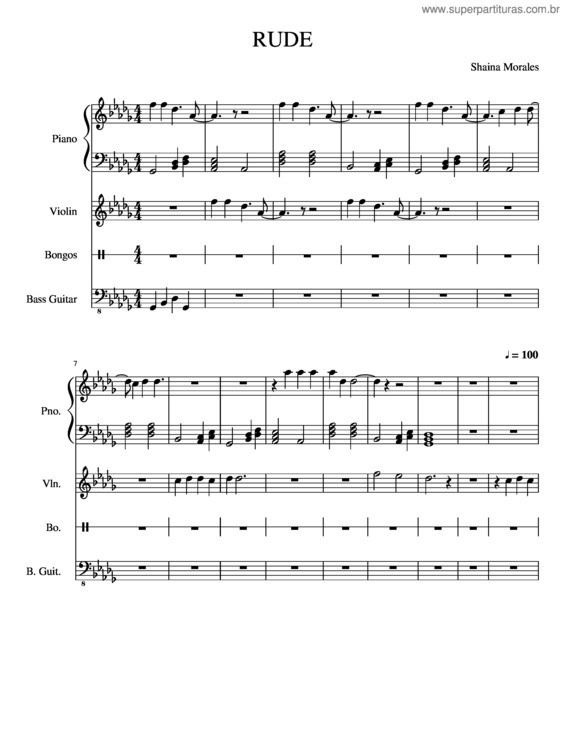 Partitura da música Rude v.6