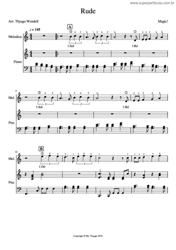 Partitura da música Rude v.8