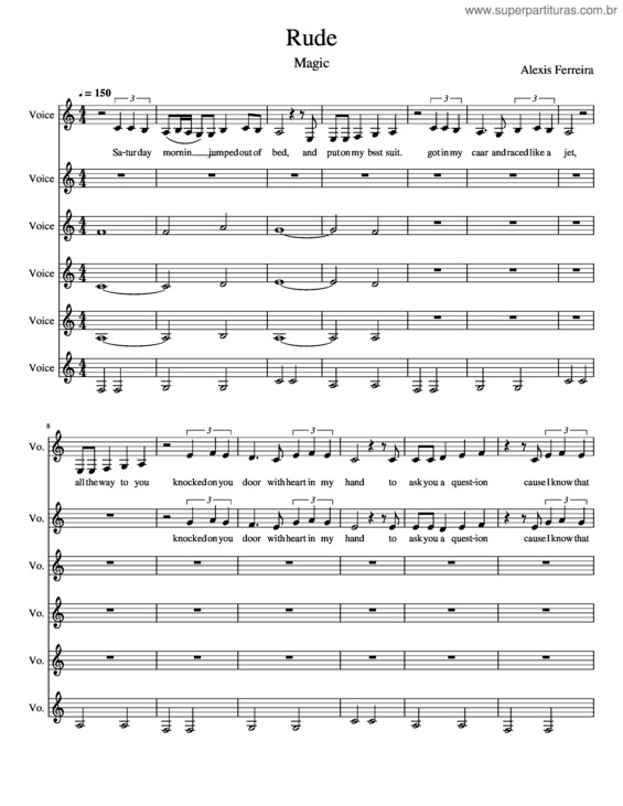 Partitura da música Rude v.9