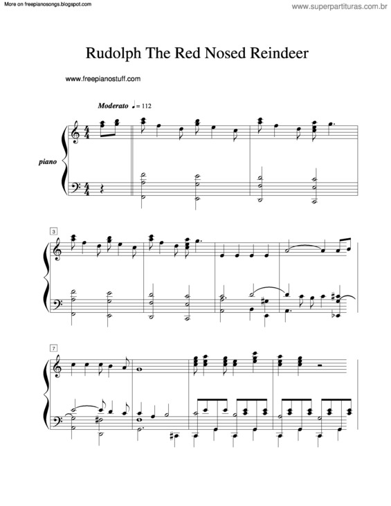 Partitura da música Rudolph The Red Nosed Reindeer