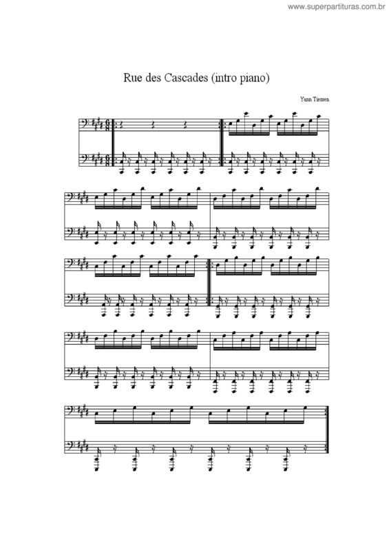 Partitura da música Rue Des Cascades v.4