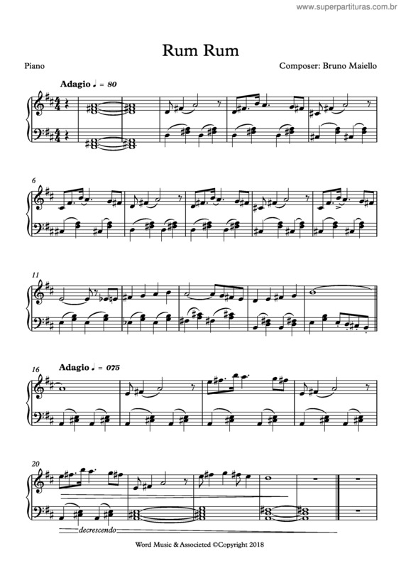 Partitura da música Rum Rum