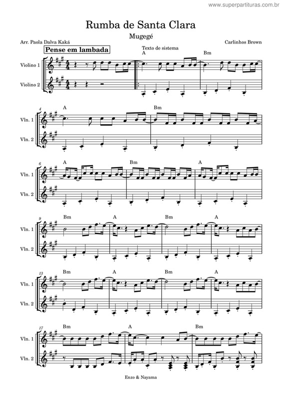 Partitura da música Rumba De Santa Clara