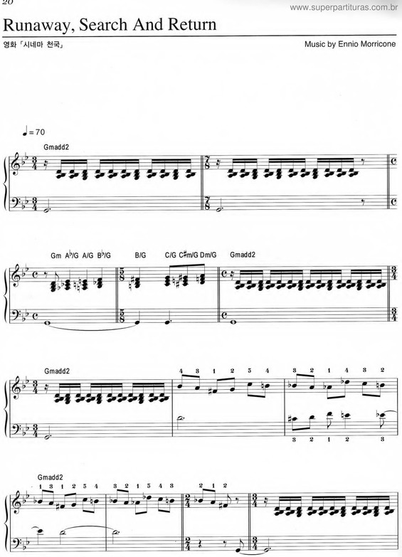 Partitura da música Runaway, Search And Return