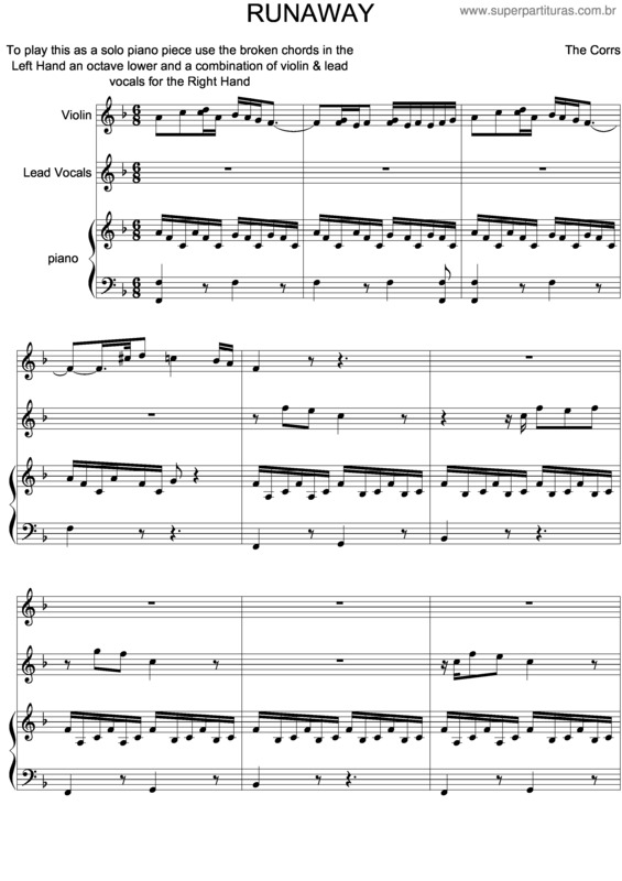 Partitura da música Runaway v.11