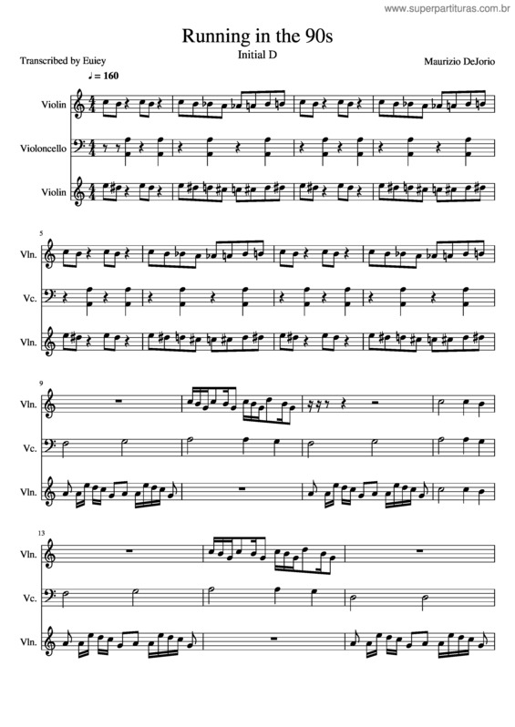 Partitura da música Running In The 90S Violin And Viola