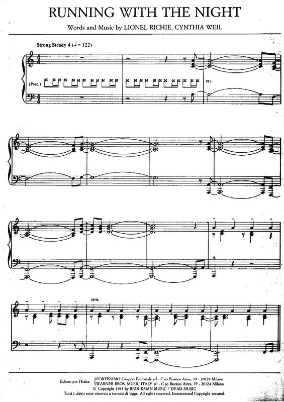 Partitura da música Running Whit The Night