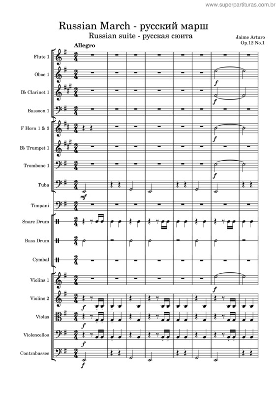 Partitura da música Russian March Op.12 No.1  – Jaime Arturo