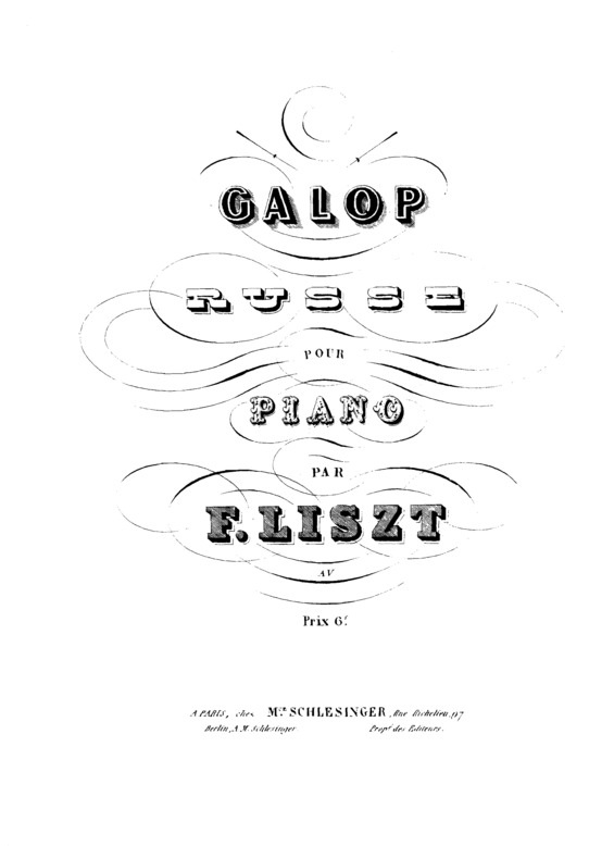 Partitura da música Russischer Galop S.478
