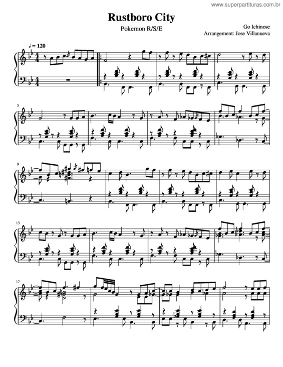 Partitura da música Rustboro City – Pokemon R/Se
