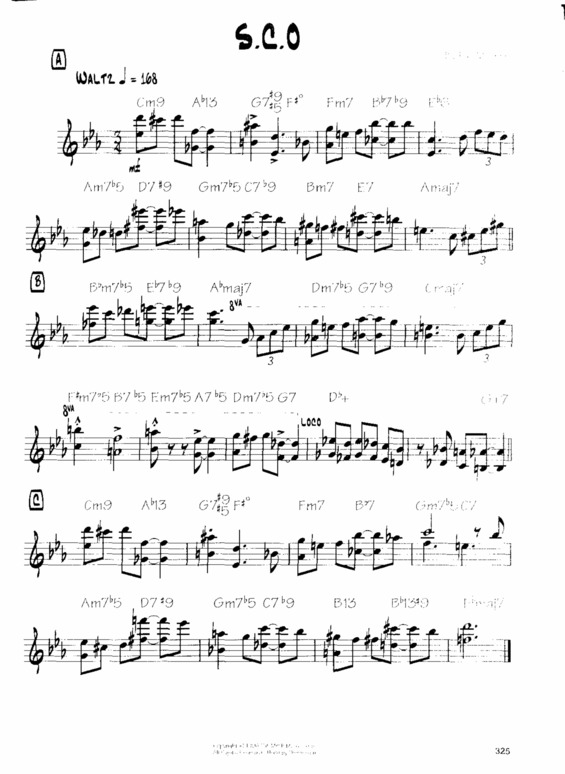 Partitura da música S.C.O