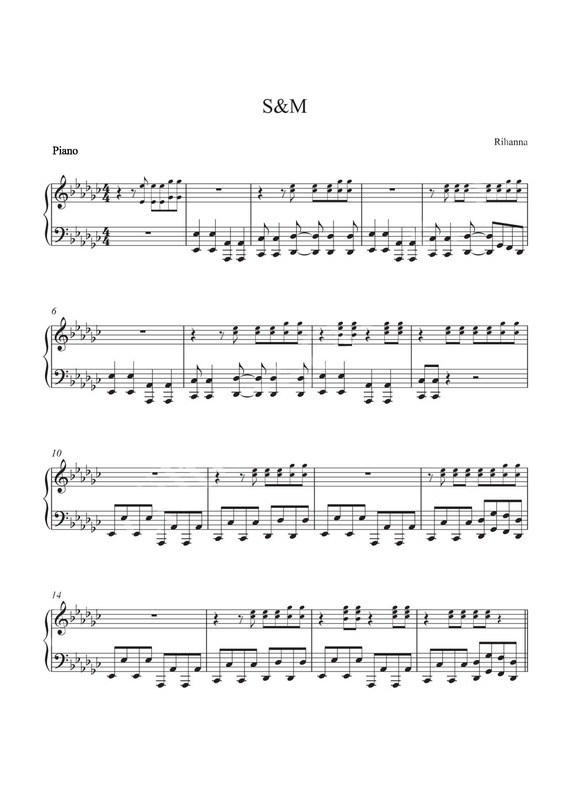 Partitura da música S&M