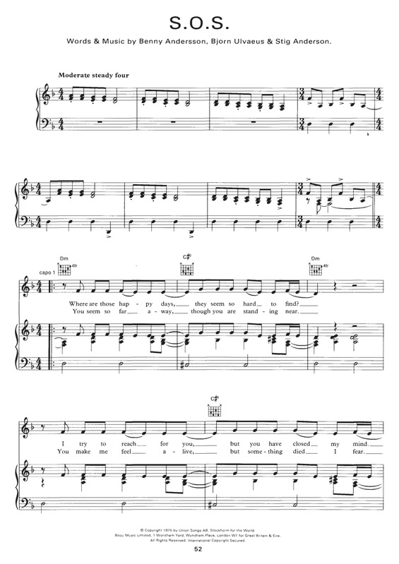 Partitura da música S.O.S. v.3