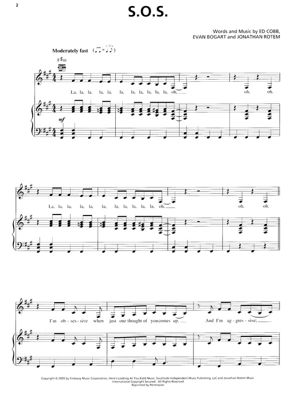 Partitura da música S.O.S