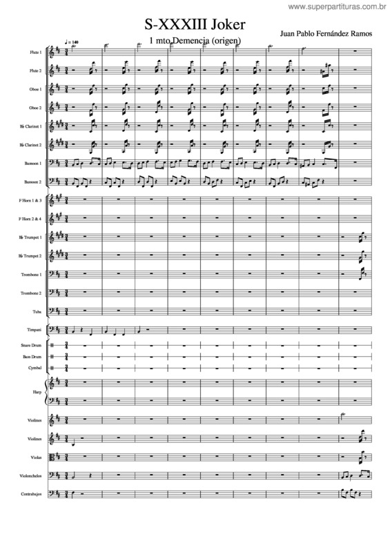 Partitura da música S–Xxxiii Joker 1 Mto Demencia Origen