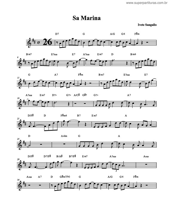 Partitura da música Sa Marina v.4