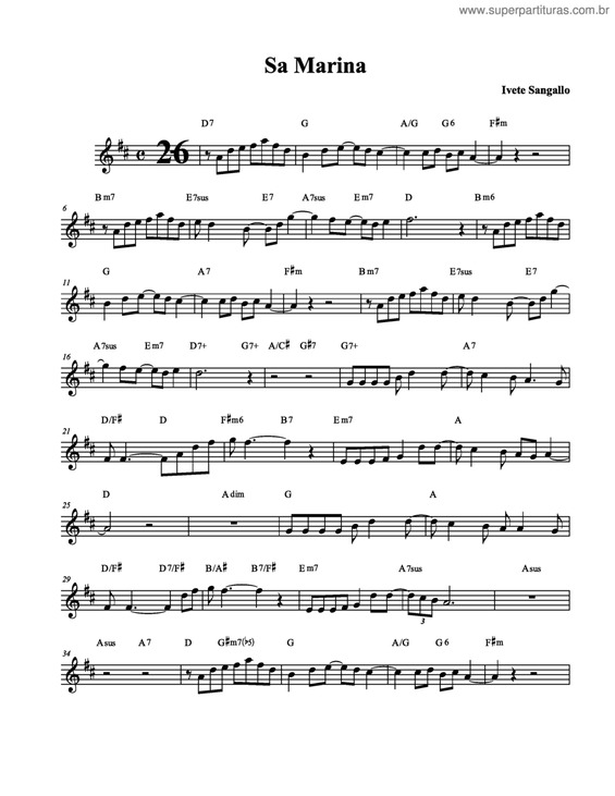 Partitura da música Sa Marina v.4